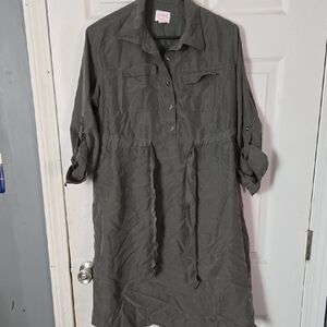 3 For $20💫Isabel Maternity Army Green Button-Up Shirt Dress